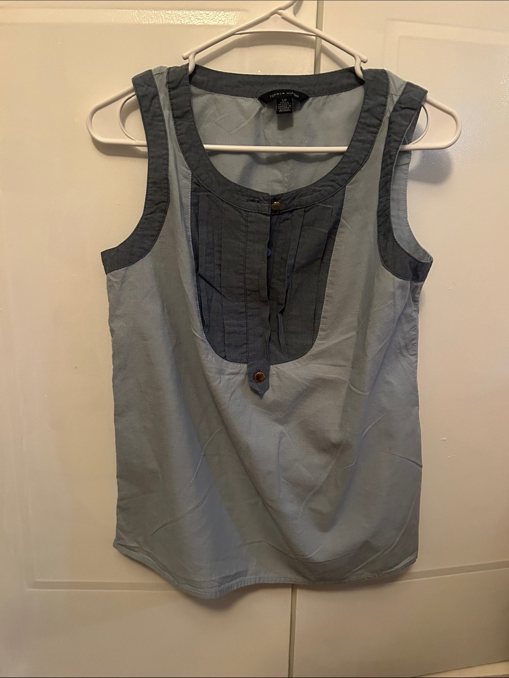 Tommy Hilfiger Light Blue Tank with Dark Blue Contrast Yoke